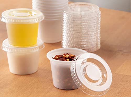 Oasis Supply, Clear Plastic Disposable Portion Cups with Lids, Soufflé Cups, Jello Cups (1 oz.) 250 Sets