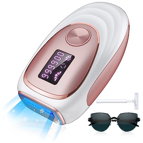 Image of Laser Hair Removal Device for Women & Men, At-home IPL Device with 45F Ice-Cooling for Painless Use, 86% Hair Reduction in 3 Weeks for Full Body & Bikini Line, White Rose Gold