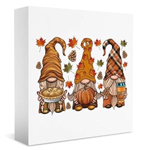 Fall Decor, Fall Gnomes Decorations for Home Office, Fall Decorations, Autumn Sign, Fall Sign, Fall Gnomes Pumpkin Sign, Fall Thanksgiving decorations, Fall Pumpkin Office Desk Decor 5 X 5 Inch