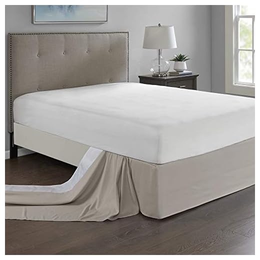 Madison Park Simple Fit Bedskirt, Khaki, Model:MP11-5368