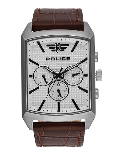Image of Police Quartz Multifunction Brown DIAL Leather Strap Watch for Men-PLPEWJF2204802W