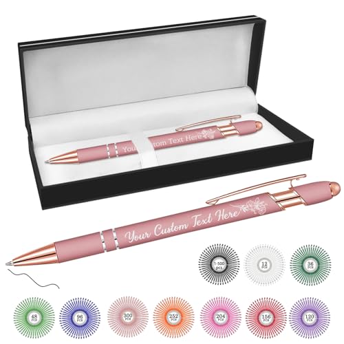 ShAxzHen Bolígrafos personalizados con nombre personalizado a granel bolígrafo grabado personalizado para negocios, graduación tinta negra publicidad oficina regalos