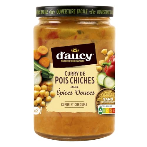 Curry de pois chiches d'Aucy aux épices douces - Lot de 4 bocaux de 380 g