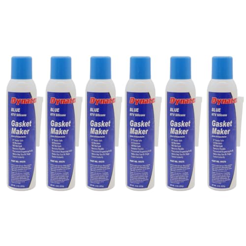 Image of Dynatex Blue RTV Silicone Gasket Maker 8 oz Automatic Can - Oxygen Sensor Safe, OEM Specs, Gear Oil Resistant, Oil /Water Resistant, Made in the USA (6-Pack)