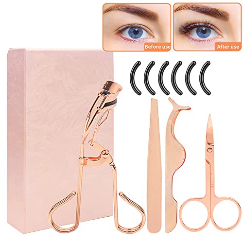 Flyitem 4Pcs Professional Grafting Eyelash Tools Set Eyebrows Auxiliary Folding False Eyelashes Curler Stainless Steel Tweezer Clip Cosmetic Makeup Tool #TOP4