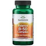 Swanson B-50 B-Complex Vitamins Energy Cardio Stress Metabolism Support 100 Capsules (Caps)