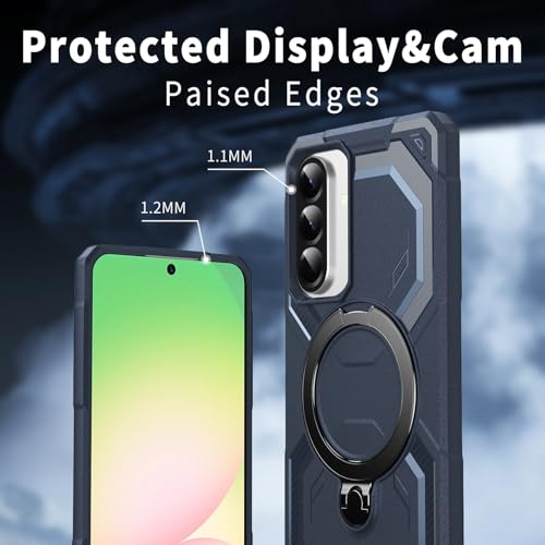 Coque Samsung A56 avec support aimanté bleu durable en TPU - 4