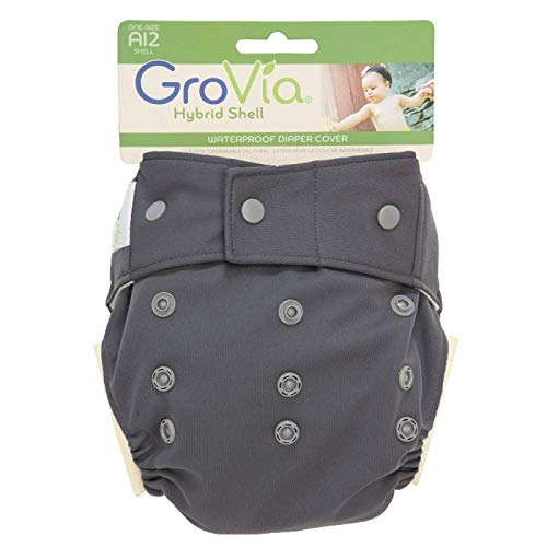 Image of GroVia Reusable Hybrid Baby Cloth Diaper Snap Shell (Cloud)