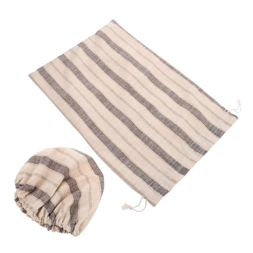 HOOTNEE 1 Juego Bolsas de Pan de Lino Reutilizables con Plástico y Cubiertas Almacenamiento Pan y Masa Madre
