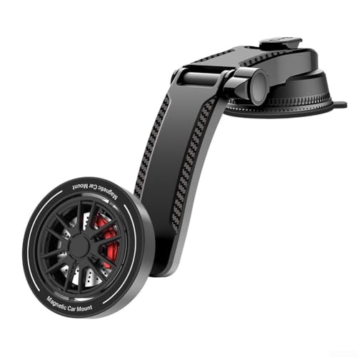 Besttoolifes Soporte de teléfono de coche para dispositivos móviles, soporte magnético giratorio de 360 grados con imán de rubidio fuerte, ventilación de material ABS y ventosa (ventosa)