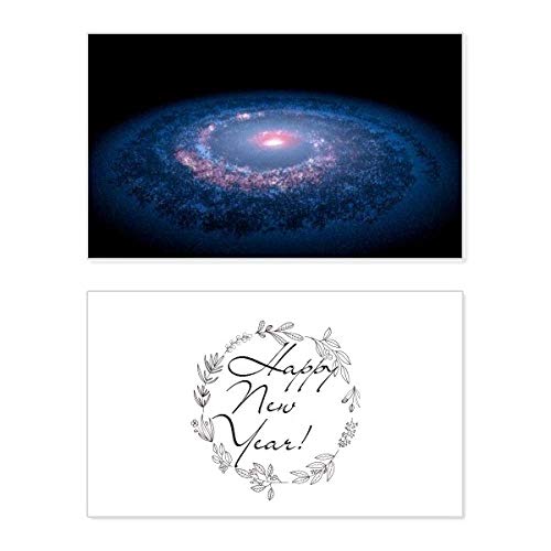 Tarjeta conmemorativa de año nuevo Nebulae White Blue Planet: comparte amor y bendiciones