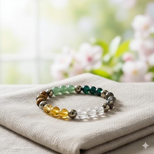 Image of HEALING AND SEMI-PRECIOUS CRYSTAL STONE BRACELET 8 MM ROUND FOR FENSHUI