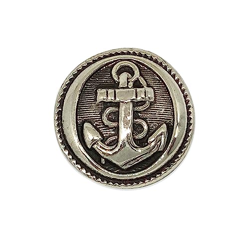 ハンドメイド 大日本帝国海軍 コンチョ 22mm ボタン ホワイトブラス製 横須賀 戦艦三笠 碇 錨 海上自衛隊 いかりのサムネイル