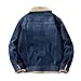 Men's Sherpa Lined Trucker Jacket Winter Fleece Lined Denim Coats Casual Thickened Adding fluff Fashion Vintage Jean Jackets (Blue, XXL)