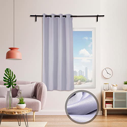 FOGA Cortinas opacas con ojales para salón, protección contra el frío, cortinas térmicas, modernas, protección solar, cortinas para dormitorio (gris y blanco, 140 x 175)