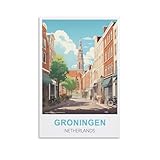 WGMDOEE Groningen Niederlande Vintage-Reiseposter, 20 x 30 