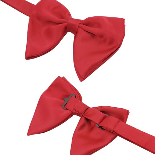 Image of Luckyvestir Oversized Bow Ties for Men, Pre Tied Clip on Men's Black Bowtie for Wedding Tuxedo Banquets Formal Wear