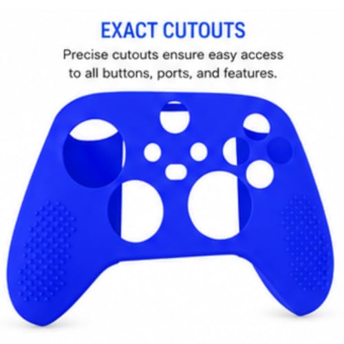 Image of TMG X Series X /S Controller Skin,Anti-Slip Protector Set Compatible with Xbox Series X /S Controller-Silicone Cover with 2 Thumb Grips Caps (Blue)
