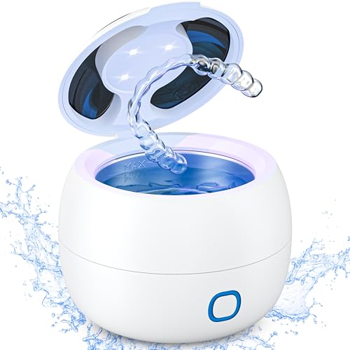 Ultraschallreiniger für Zahnspangen | Reinigen Sie Ihre Zahnprothesen einfach und schnell mit Ultraschall-Technologie | Mundschutz-Reiniger | Nachtschutz-Reiniger | Aligner-Reiniger