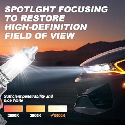 9006 HB4 Halogen Headlight Bulb, 2 PCS 12V 55W 5000K Auto Car Low High Beam Light Bulbs Headlamp for Fog light Replacement,NOT Fit 24v Vehicles