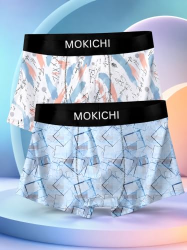 Image of Men's Printed Trunks, Pack of 2 | Abstract Geometric Design | Stretchable Elastic Waistband | Comfortable Regular Fit Underwear