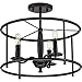 Progress Lighting Durrell Collection Black Semi-Flush Convertible