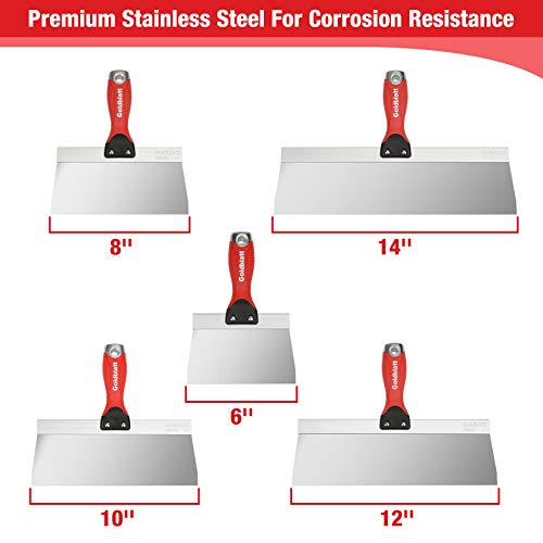 Goldblatt G25804AE Drywall Tools, Drywall Knife Set, 5-Piece Stainless Steel Taping Knives thumb #1