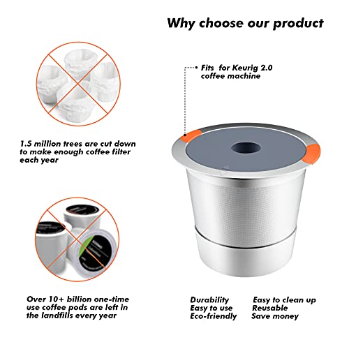 Reusable k Cup Coffee Filters,Universal stainless steel Refillable k