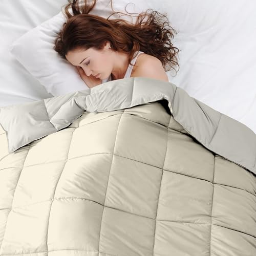 Image of Modern Threads Down Alternative Reversible Comforter Ivory /Taupe Twin