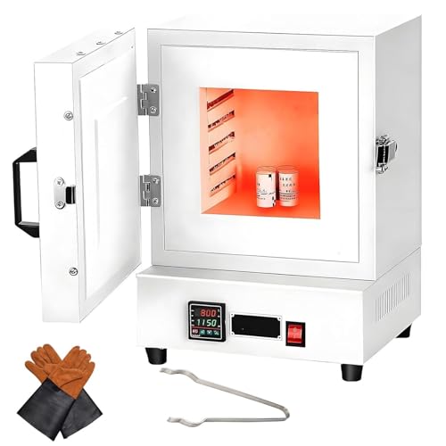 Enclosed Muffle Oven Kiln Pottery at Home Hi-Temp 2102/1150 Melting Furnace with Controller for Jewelry Making Wax Casting Clay Pottery Ceramic DIY Glass