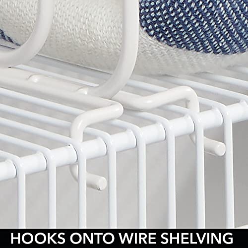 Mdesign Metal Wire Shelf Dividers For Closet Organization In Bedroom, Hall Closets; Organizer For Shelves, Separators For Clothes, Sweater; Divider For Wire Shelving; Easy Install - 2 Pack - White #TOP3