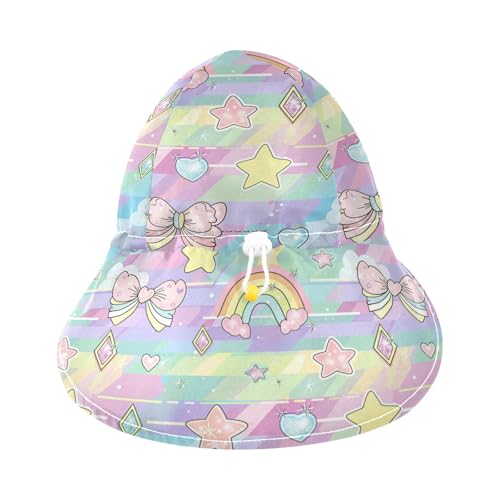 Bow Star Cartoon Toddler Sunhat Baby Boys Bucket Hat Girl Sun Protection Neck Flap Traveling Camping3
