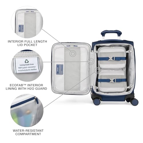 Travelpro VersaPack+ Lightweight Softside Expandable Carry on Luggage, 8 Spinner Suitcase, TSA Lock, Men and Women, Carry On 21-Inch, Estate Blue - Image 5