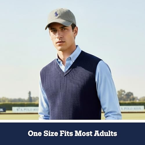 Foto von U.S. POLO ASSN. Herren Us Polo Assn. aus Baumwolle, Verstellbar, Gebogene Krempe, mit Gesticktem Kleinen Pony Baseballkappe, hellgrau, Einheitsgröße EU