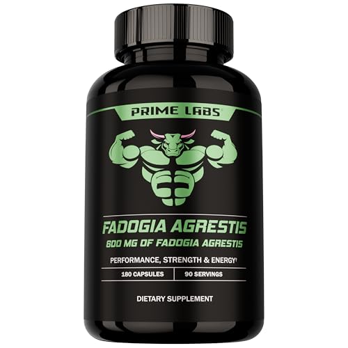 Prime Labs Fadogia Agrestis for Men - 600mg per Serving - Promotes Performance Strength & Energy - Non-GMO Third-Party Tested Made in the USA - 180 Capsules / 90-Day Supply