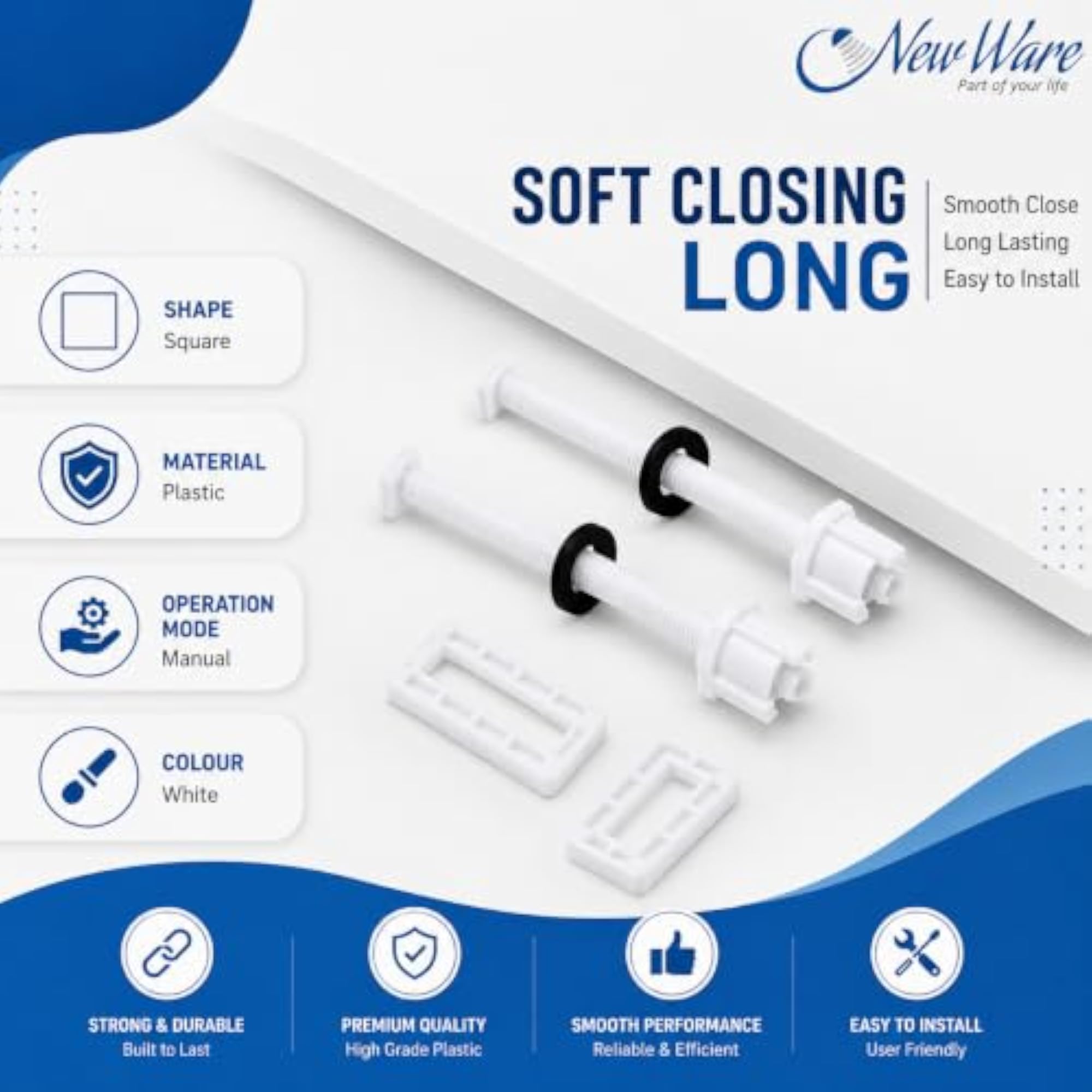 Toilet Seat Cover Screw Hinges Set, Heavy Duty Replacement Kit