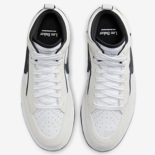 Nike SB React Leo Skate Shoes (DX4361-100, White/Black) Size 122
