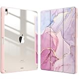 Fintie (フィンティー) ハイブリッド スリムケース iPad Air 13インチ (M2) 2024用 [Pencilホルダー内蔵] 耐衝撃カバー クリア透明バックシェル付き ドリーミーマーブル