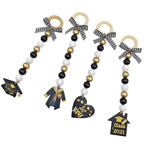 Zoonai Graduation Party Hanging Beads Decoration Wood Bead Garland With Tassel Rustic Country Farmhouse Decor Home Decor Ornament Prayer Beads Wall Hanging Decor (A-Clothes) #TOP3