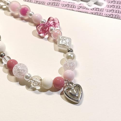 Image of Beaded Camera Wrist Strap Cute Digital Camera Charm Lanyard, Phone Wristlet Charms, Phone Chain for Camera