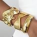 Embtrem Gold Chunky Bracelet for Women Trendy Stack Bangle Non Tarnish Irregular Statement Cuff Fashion Jewelry Gifts for Birthday