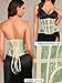 ChiaoLezhee Women's Floral Lace Underbust Corset Belt, Boned Hourglass Fashion Waist Cincher for Wedding&Going Out Fit 00-16, Mesh Shapewear,Light Green,Small