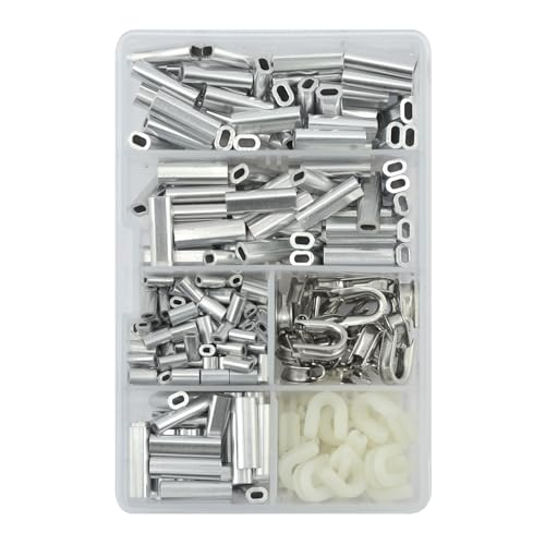 HI-SEAS Aluminum Single Sleeves 285 pc, 25 Small Stainless Steel Thimbles, 25 Large Nylon Thimbles