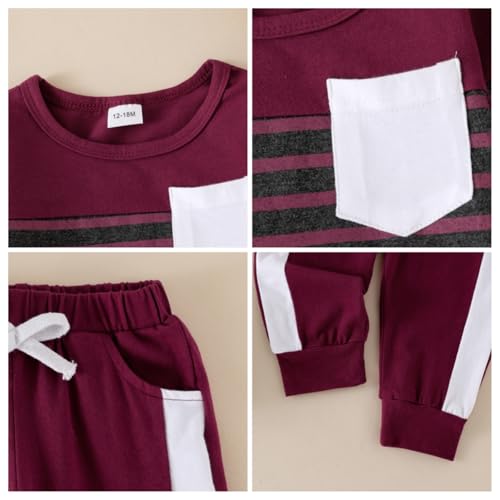 Image of FOCUTEBB Toddler Boy Clothes Baby Boys Fall Winter Outfits Long Sleeve Sweatshirt Top Jogger Pants Set Boys Outfit Set 12M-4T