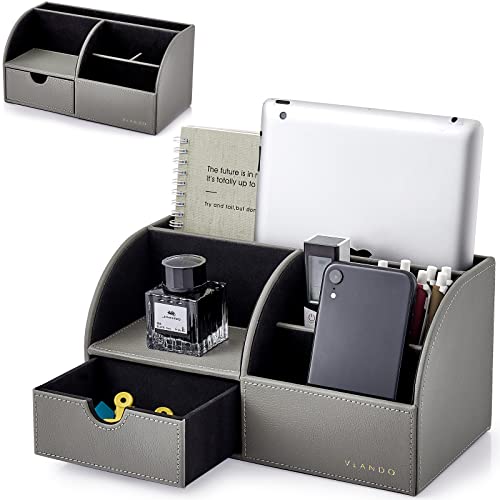 VLANDO デスクオーガナイザー 小物入れ 卓上収納 ペン立て(GRAY)