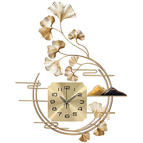 Horloge murale silencieuse sans tic-tac en métal doré pour chambre et cuisine moderne