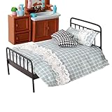Cama de Juguete - Juego de Cama en Hierro Forjado Escala 1 12 | Colchón para de Muñecas,para Niños, Niñas Y Adolescentes, Exhibición En Interiores Y Juego De