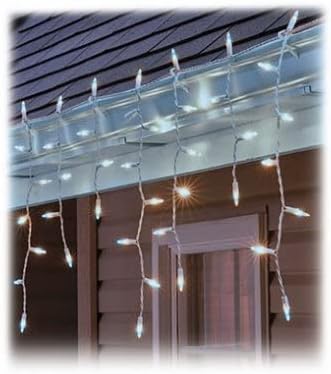 SYLVANIA V44537-88S Staylit Icicle 100-Light Set, Cool White LED, White Wire - Quantity 1