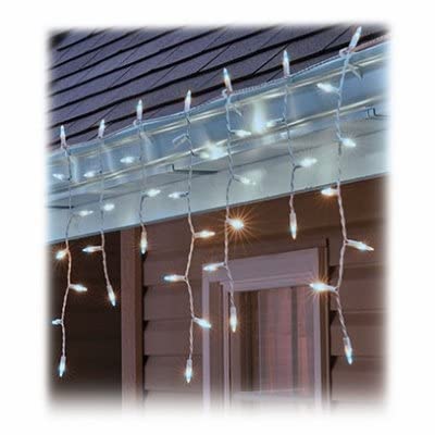 SYLVANIA V44537-88S Staylit Icicle 100-Light Set, Cool White LED, White Wire - Quantity 1