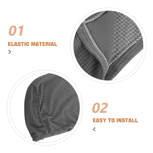 Fundas para reposabrazos de sofá gris claro elásticas SOLUSTRE 1 par 4